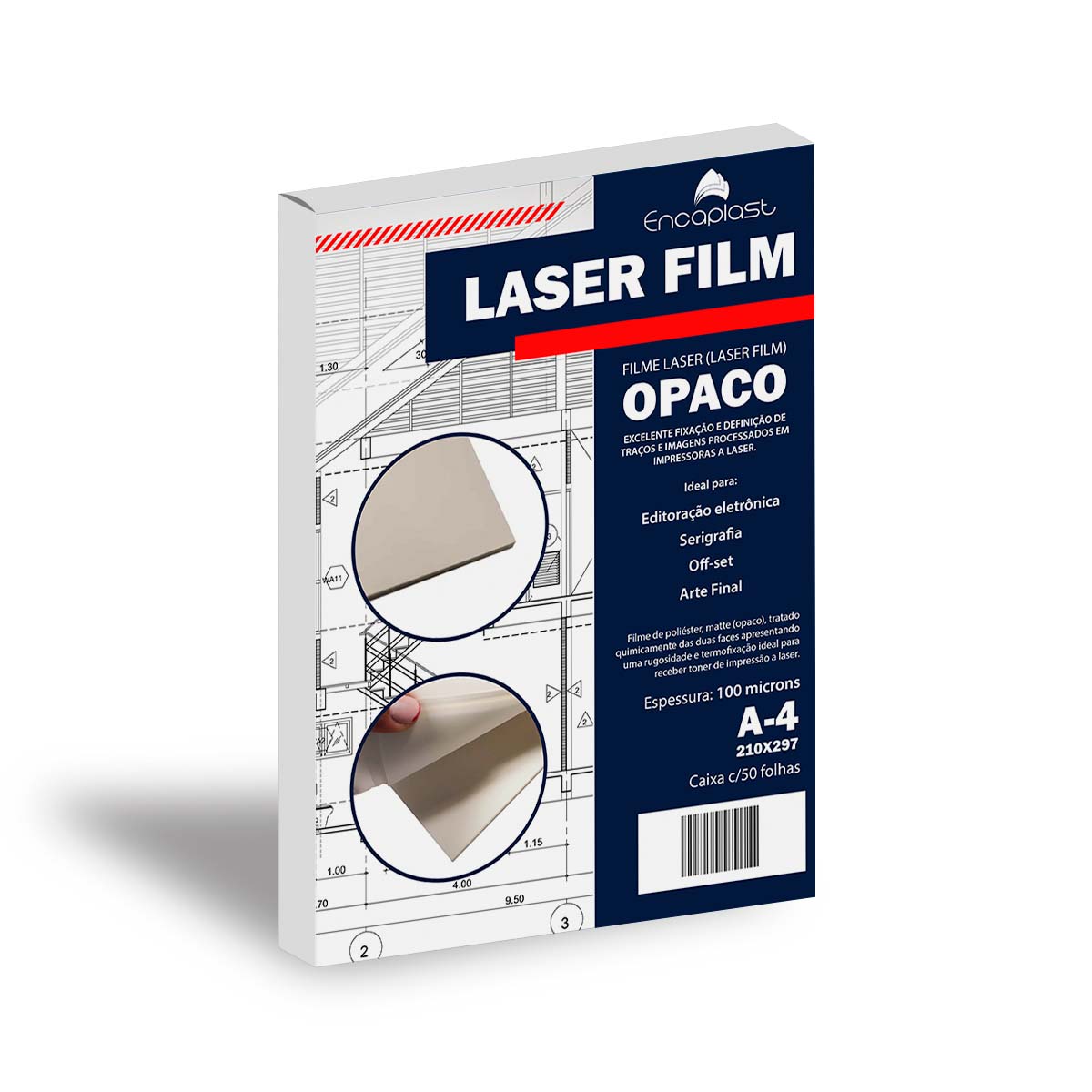 Filme Laser Opaco A4 C/50 Para Impressão Laser Fotolito Serigrafia
