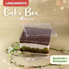 Caixa de Acrílico Para Bolo Doce Cake Box BlueStar 1,5L Retangular C/1